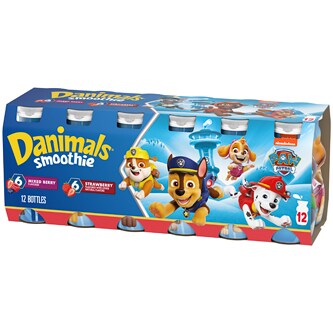 Dannon Danimals Smoothie, Mixed Berry And Strawberry Explosion Split 