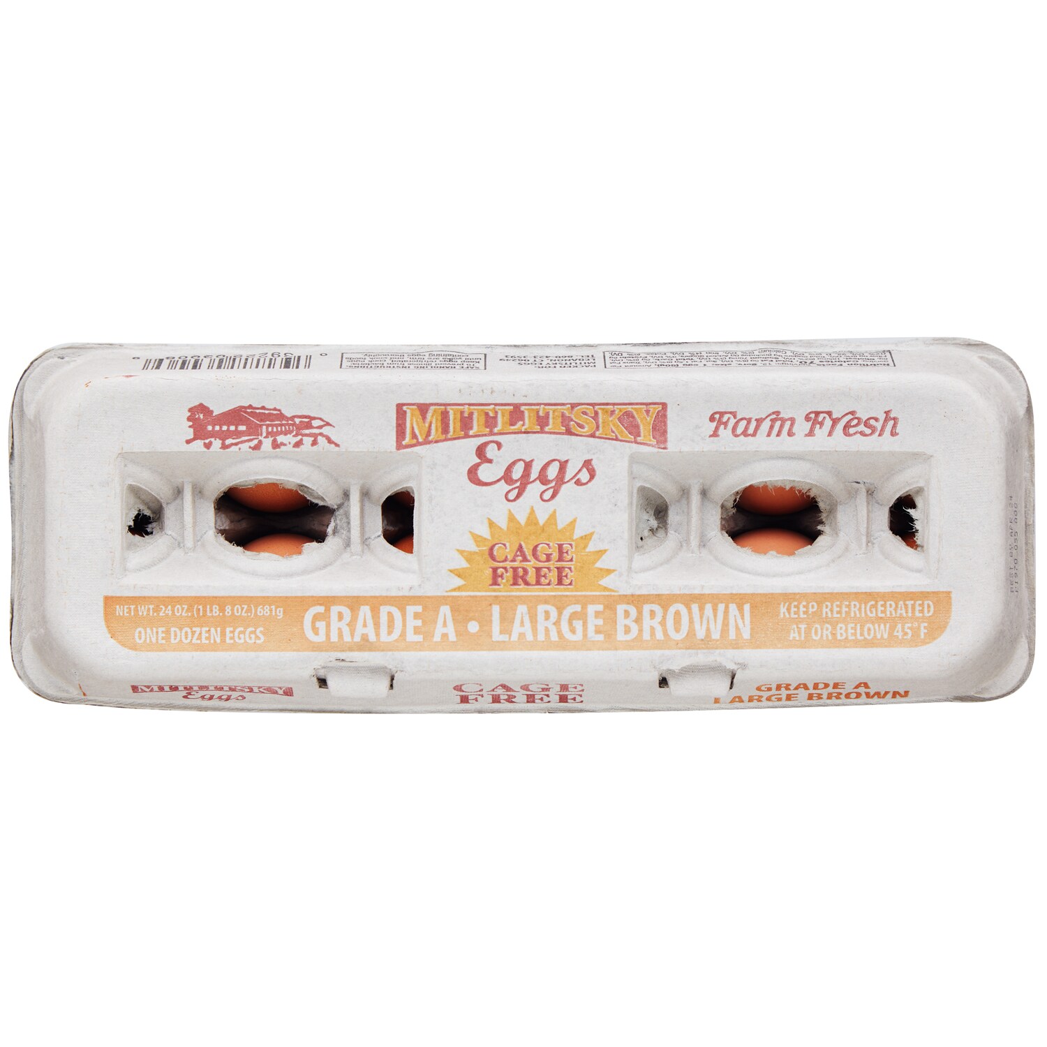 Mitlitsky Cage-Free Grade A Large Brown Eggs, Dozen