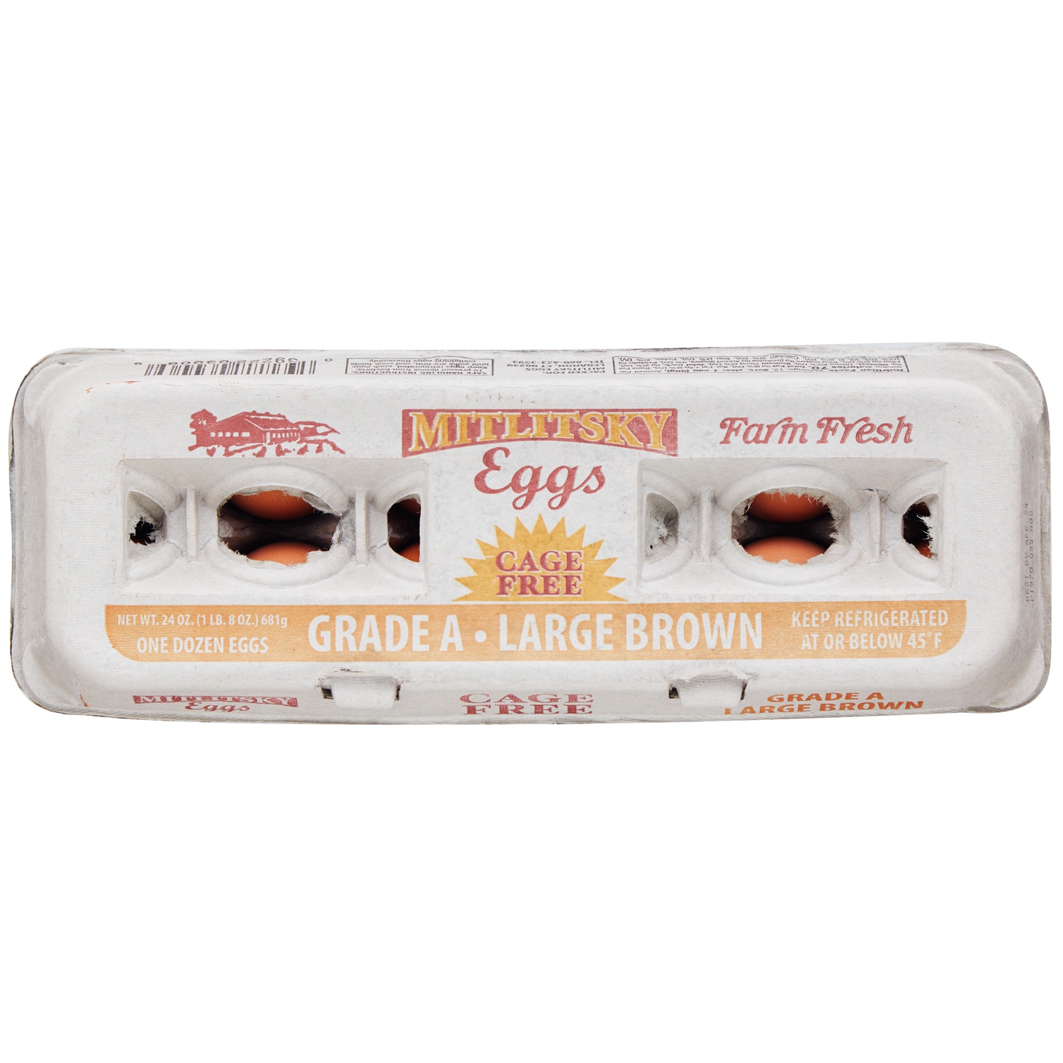 Mitlitsky Cage-Free Grade A Large Brown Eggs, Dozen