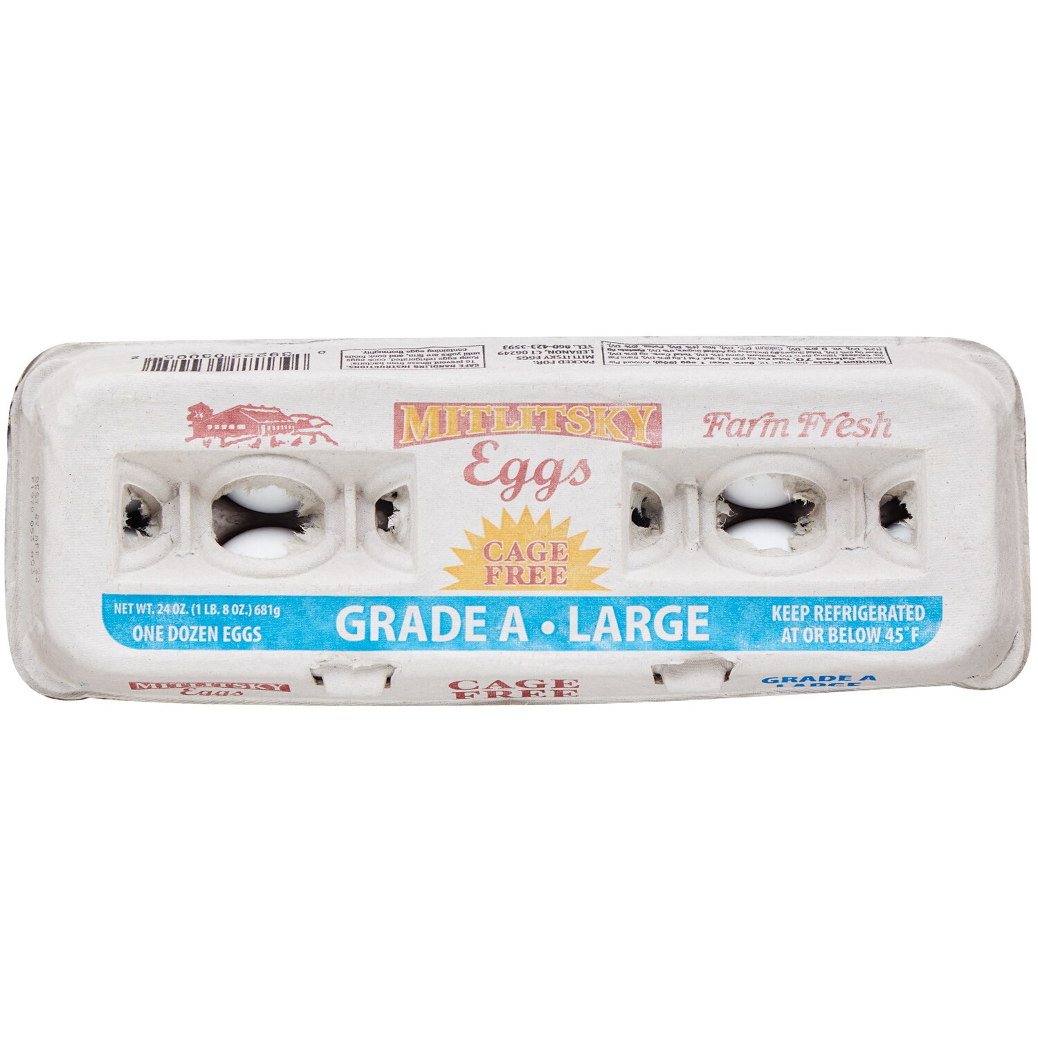 Mitlitsky Cage-Free Grade A Large White Eggs, Dozen