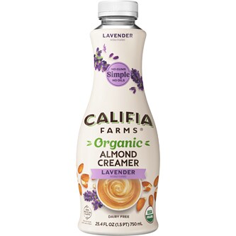 Califia Farms Organic Almondmilk Creamer Lavender, Plastic Bottle