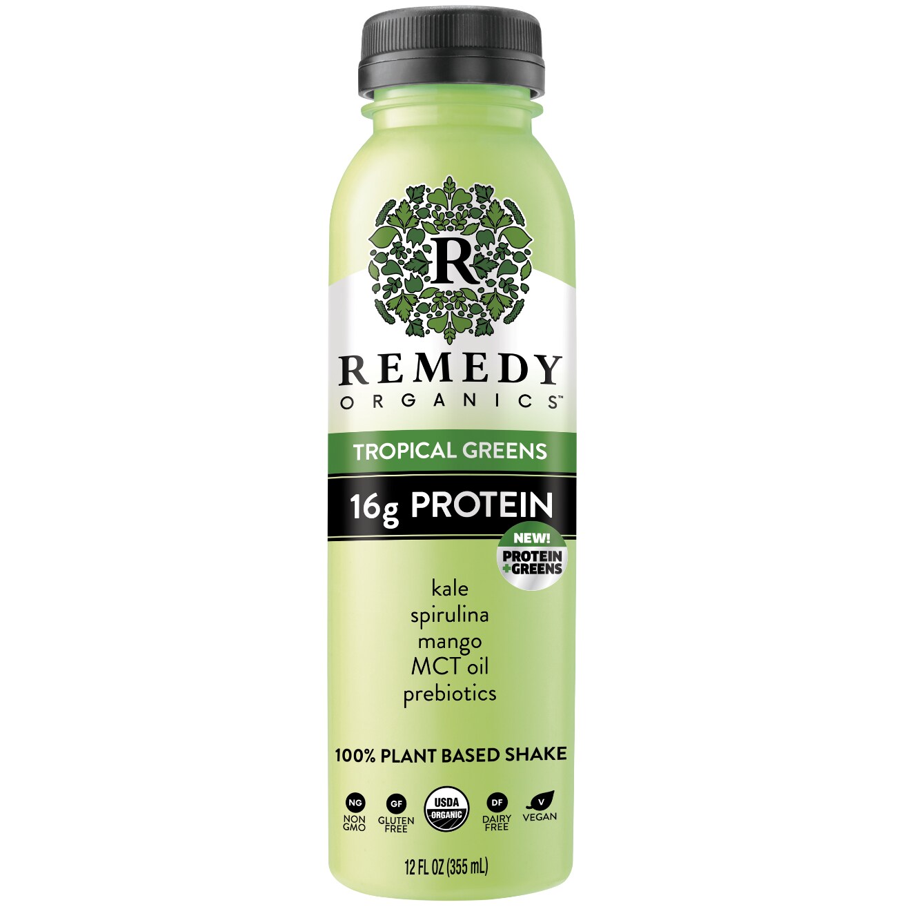 Remedy Organics 100% Plant Based Shake, Tropical Greens, Bottle