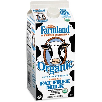 Farmland Organic Fat Free Milk, Carton