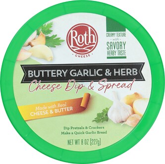 Roth Cheese Dip & Spread, Buttery Garlic & Herb