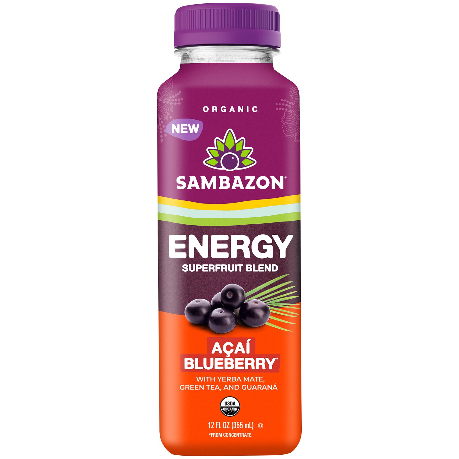 Sambazon Organic Energy Super Fruit Blend, Açai Blueberry