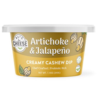 Nuts for Cheese Creamy Cashew Dip, Artichoke & Jalapeno