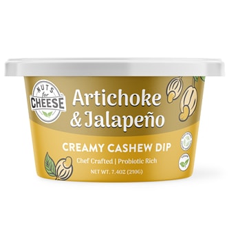 Nuts for Cheese Creamy Cashew Dip, Artichoke & Jalapeno
