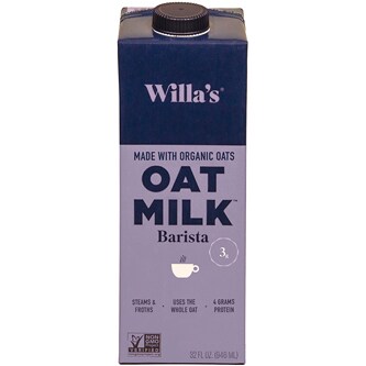 Willa's Organic Oat Milk, Barista, Carton