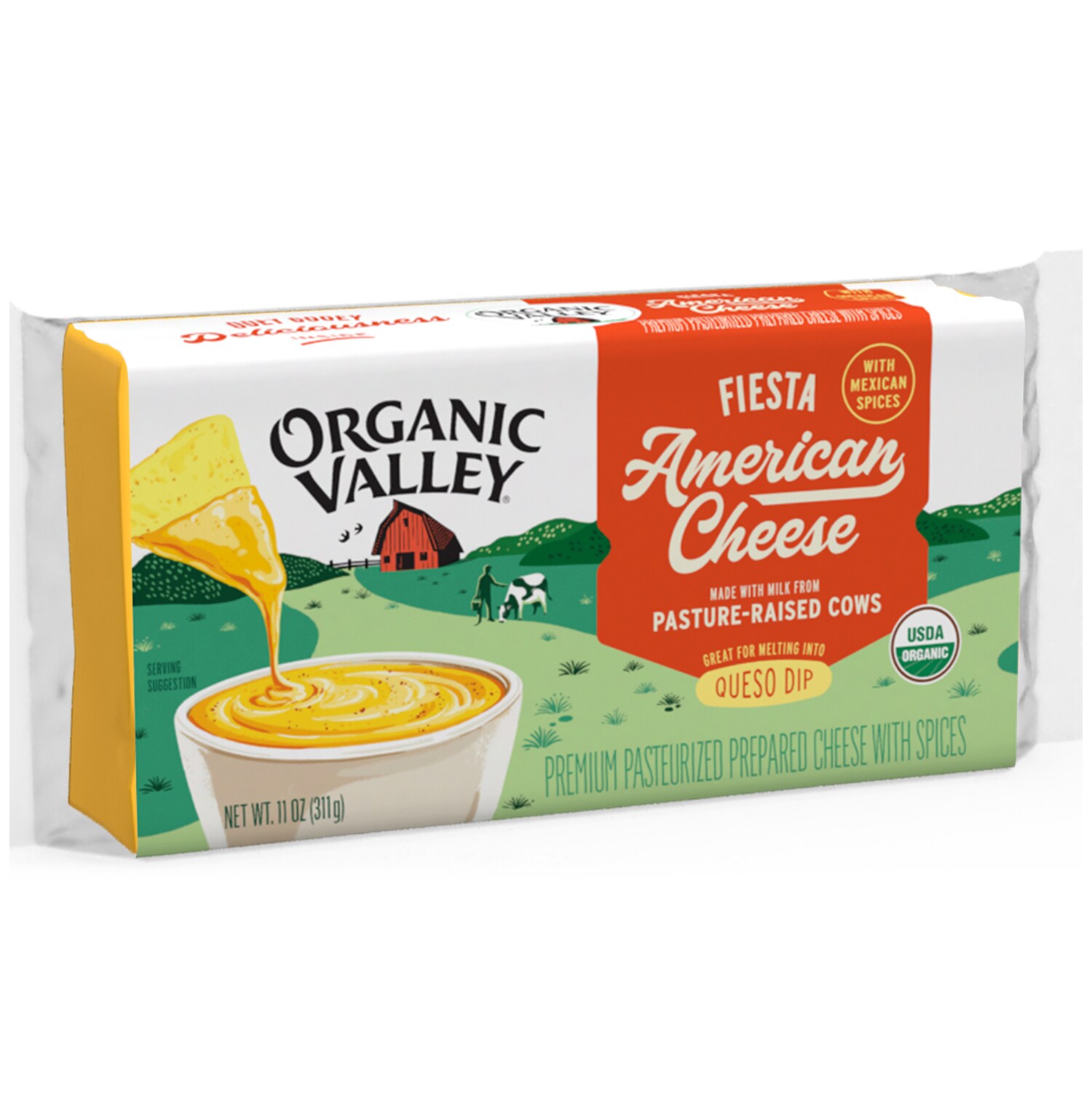 Organic Valley Yellow American Cheese, Fiesta