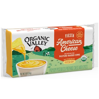 Organic Valley Yellow American Cheese, Fiesta