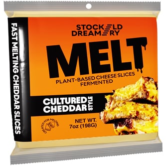 Stockeld Dreamery MELT Plant-Based Cheese Slices Fermented, Cultured Cheddar Style