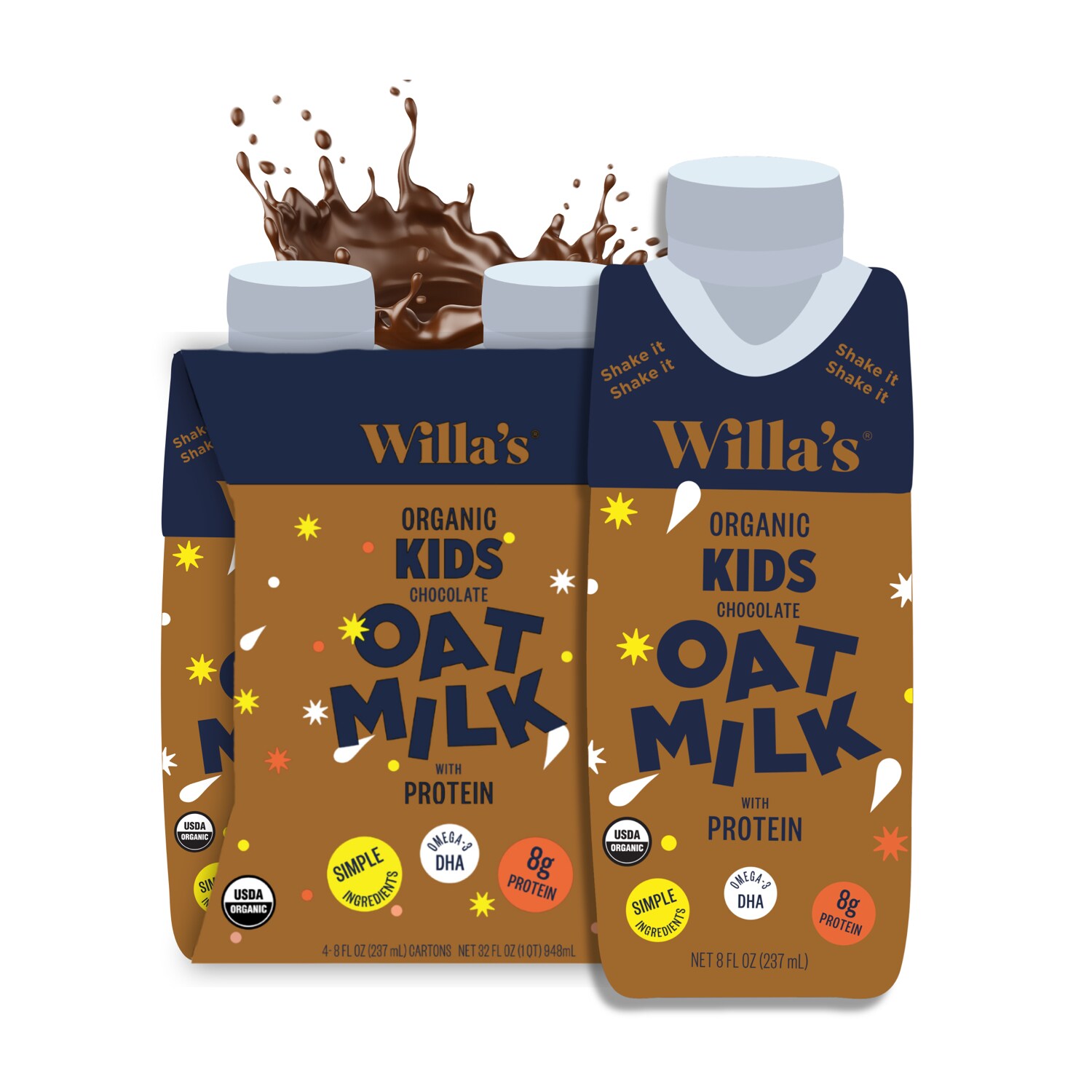 Willa's Organic Kids Oat Milk, Chocolate
