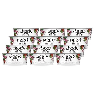 Siggi's Skyr Icelandic-Style Strained 4% Whole Milk Yogurt, Strawberry-Rhubarb