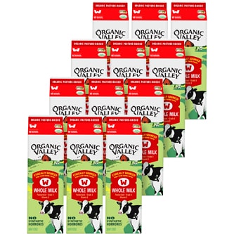 Organic Valley Ultra-Pasteurized Whole Milk, Cartons