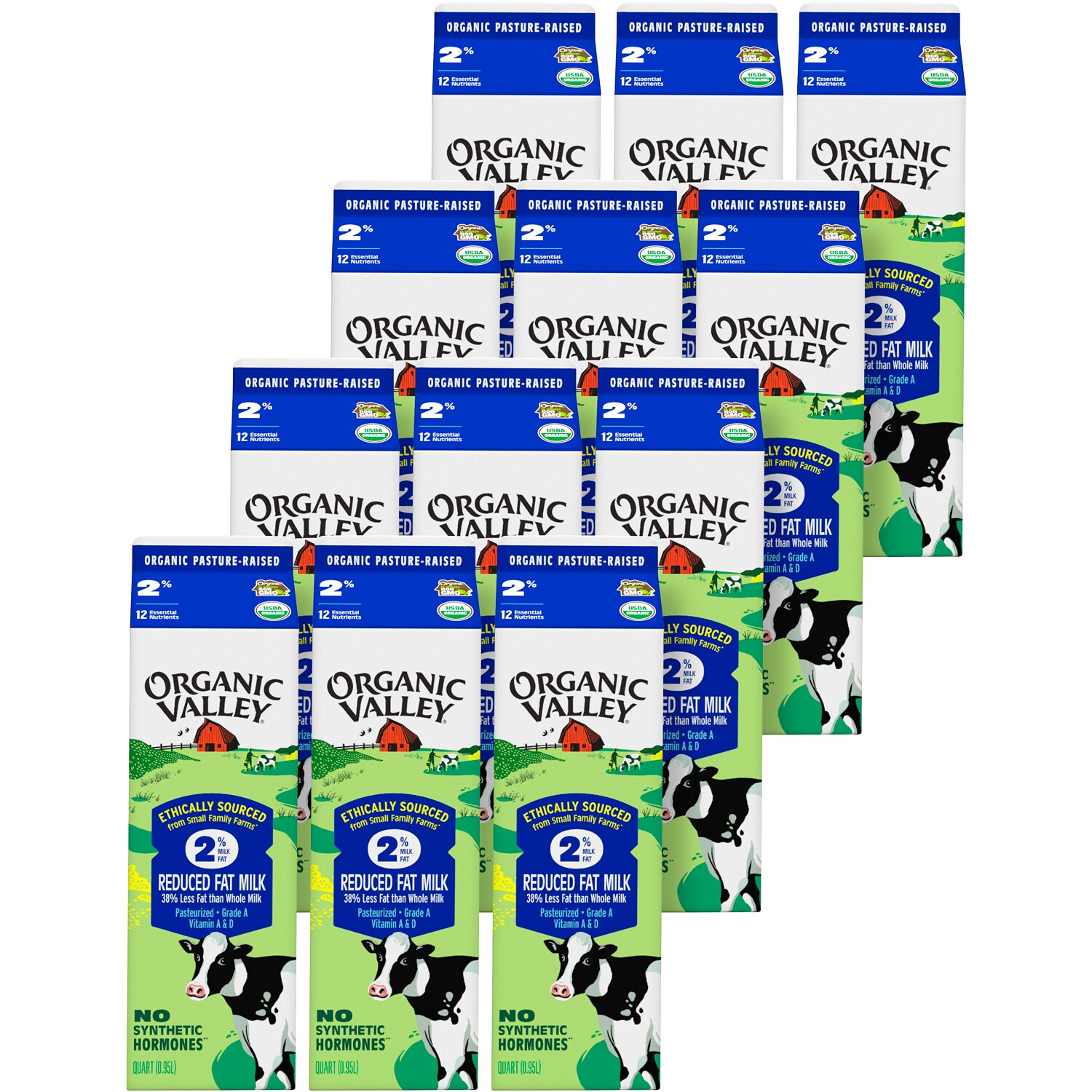 Organic Valley 2% Reduced Fat Milk, Cartons