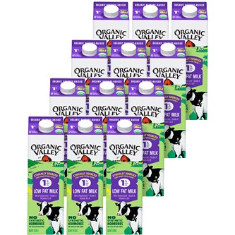 Organic Valley 1% Lowfat Milk, Cartons