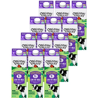 Organic Valley 1% Lowfat Milk, Cartons
