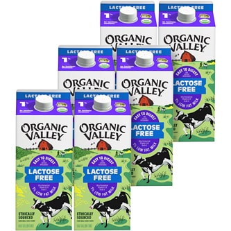Organic Valley Lactose-Free 1% Low-Fat Milk, Cartons