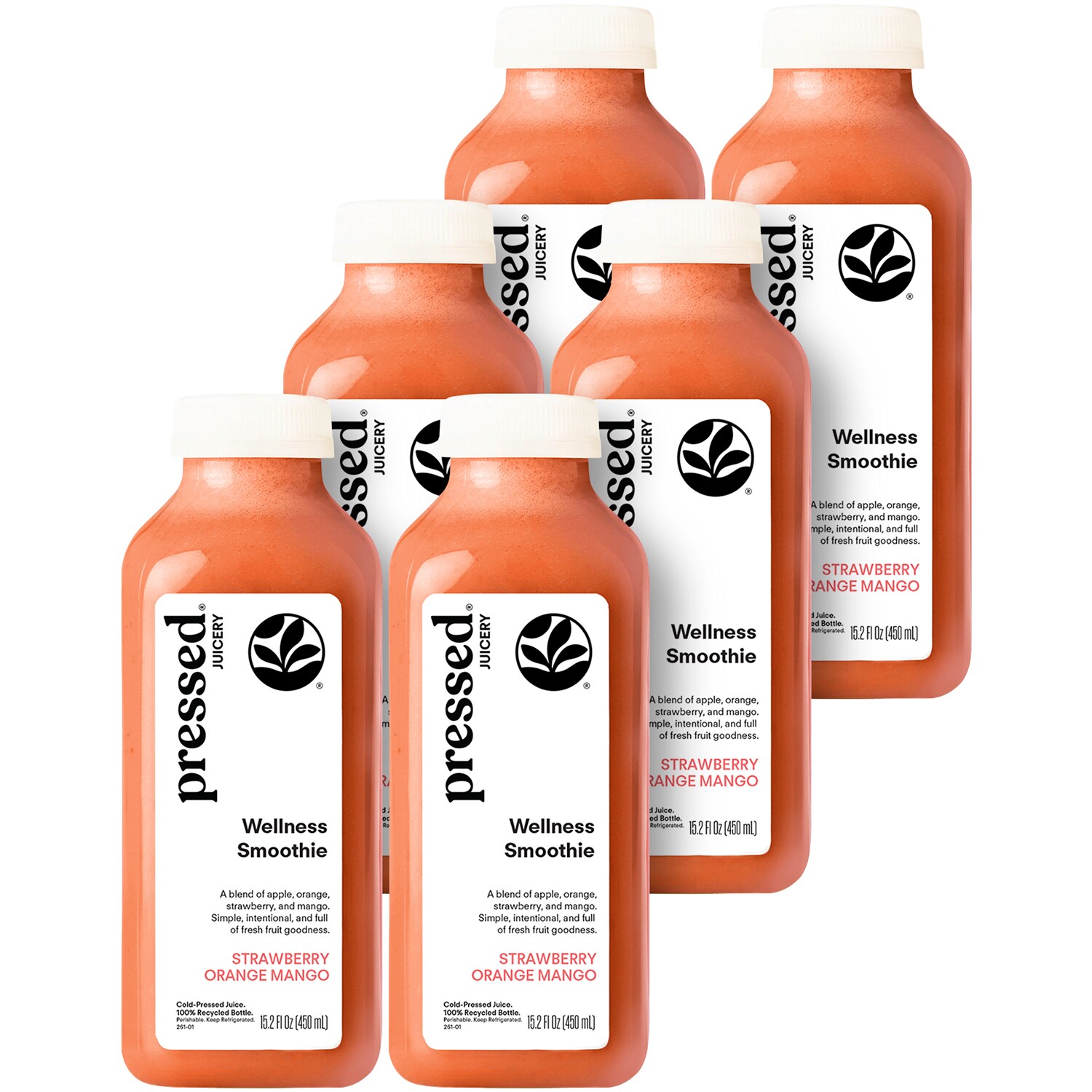 Pressed Juicery Smoothie, Strawberry Orange Mango, Plastic Bottles