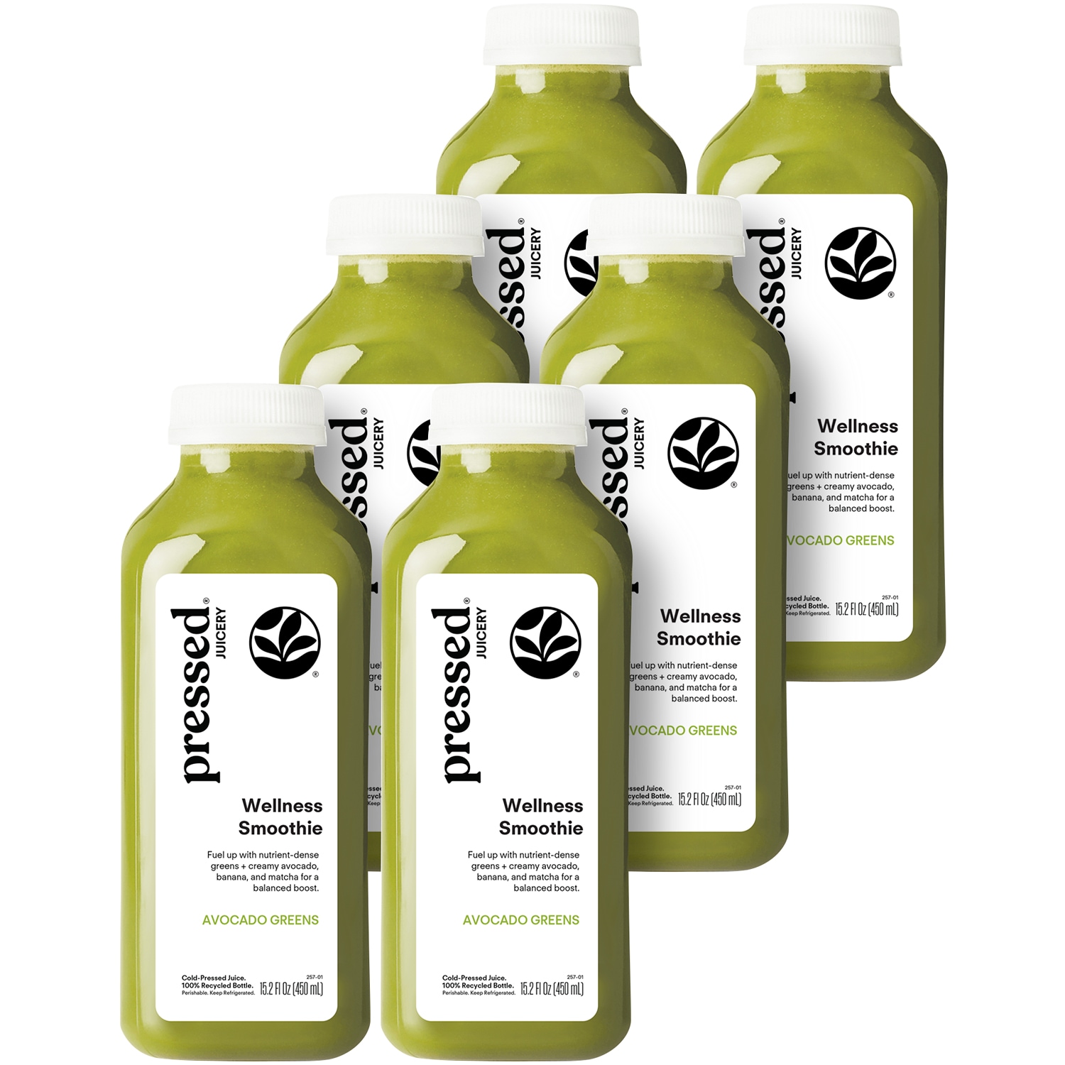 Pressed Juicery Smoothie, Avocado Greens, Plastic Bottles