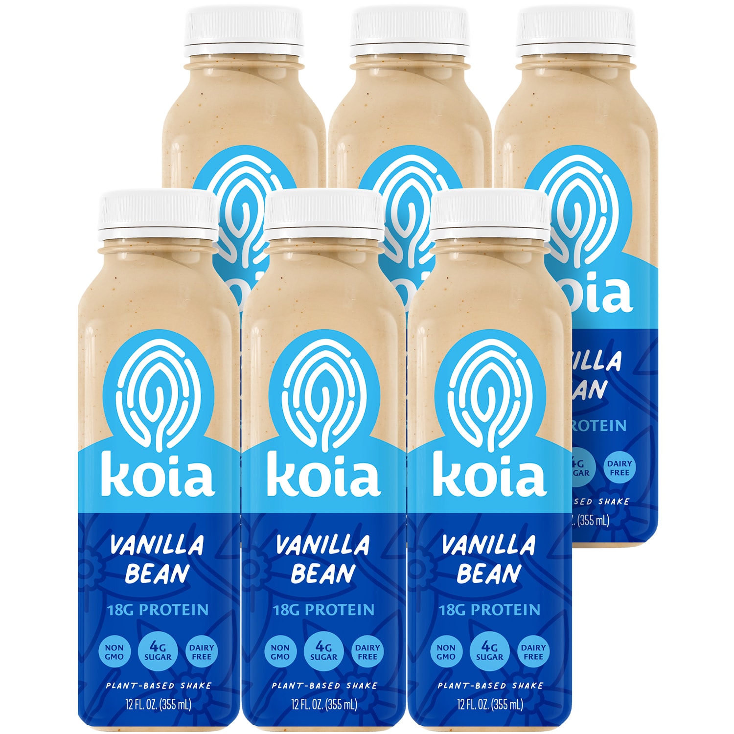 Koia Plant-Based Protein Shake, Vanilla Bean, Plastic Bottles