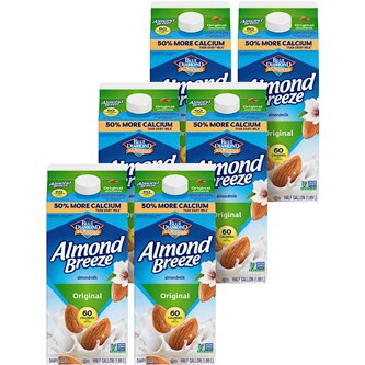 Blue Diamond Almond Breeze Almond Milk, Original, Cartons