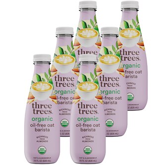 Three Trees Organic Barista Almond & Oatmilk, Plastic Bottles