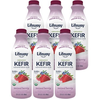 Lifeway Organic Whole Milk Kefir, Mixed Berry