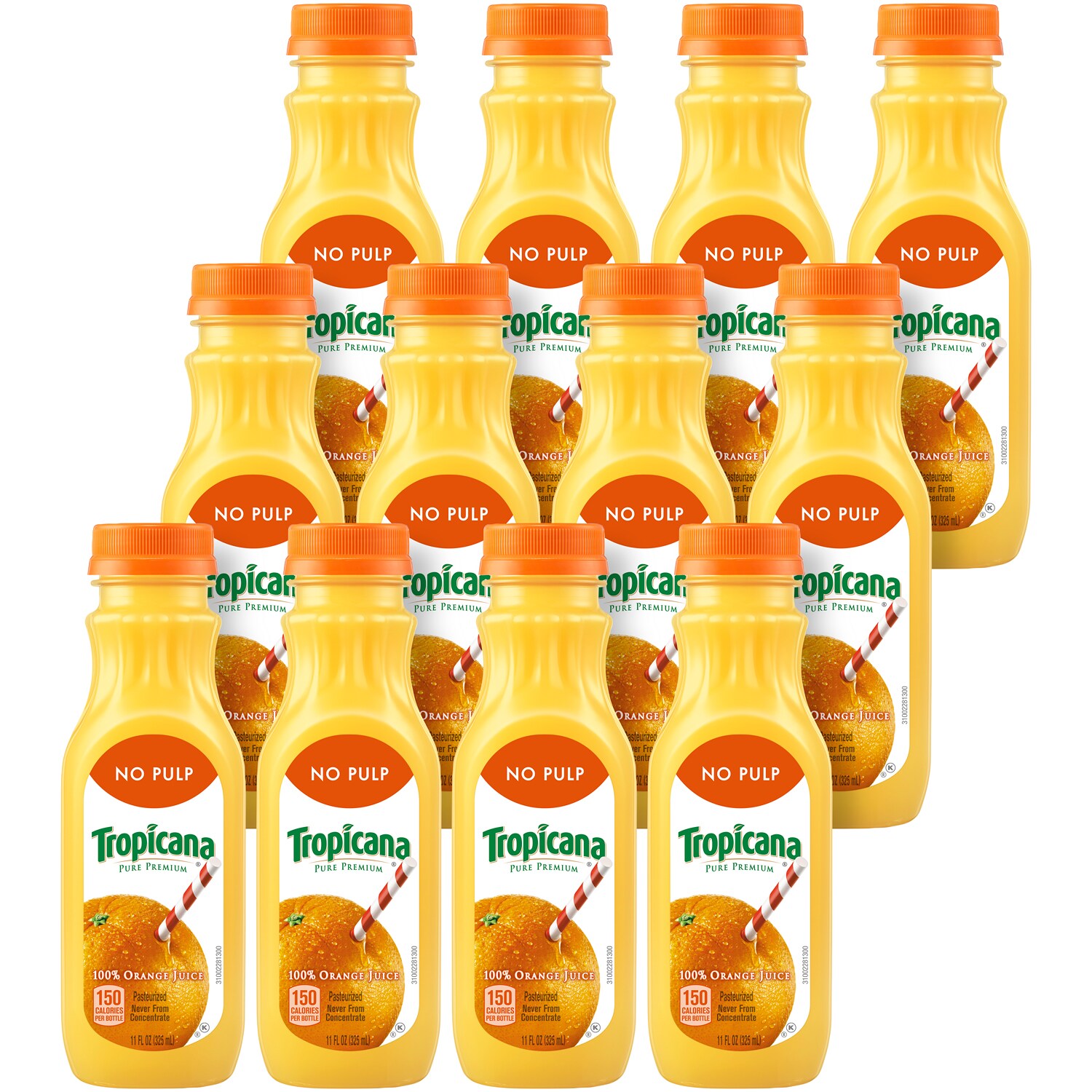 Tropicana Premium Orange Juice - No Pulp, Plastic Bottles