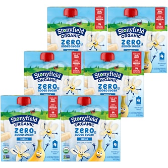 Stonyfield Organic Kids Yogurt Pouches, Banilla