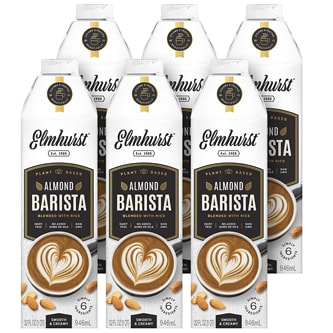 Elmhurst Plant Based Almond Barista Milk Blended With Rice, Carton