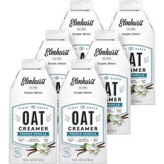Elmhurst Plant Based Oat Creamer, French Vanilla, Carton