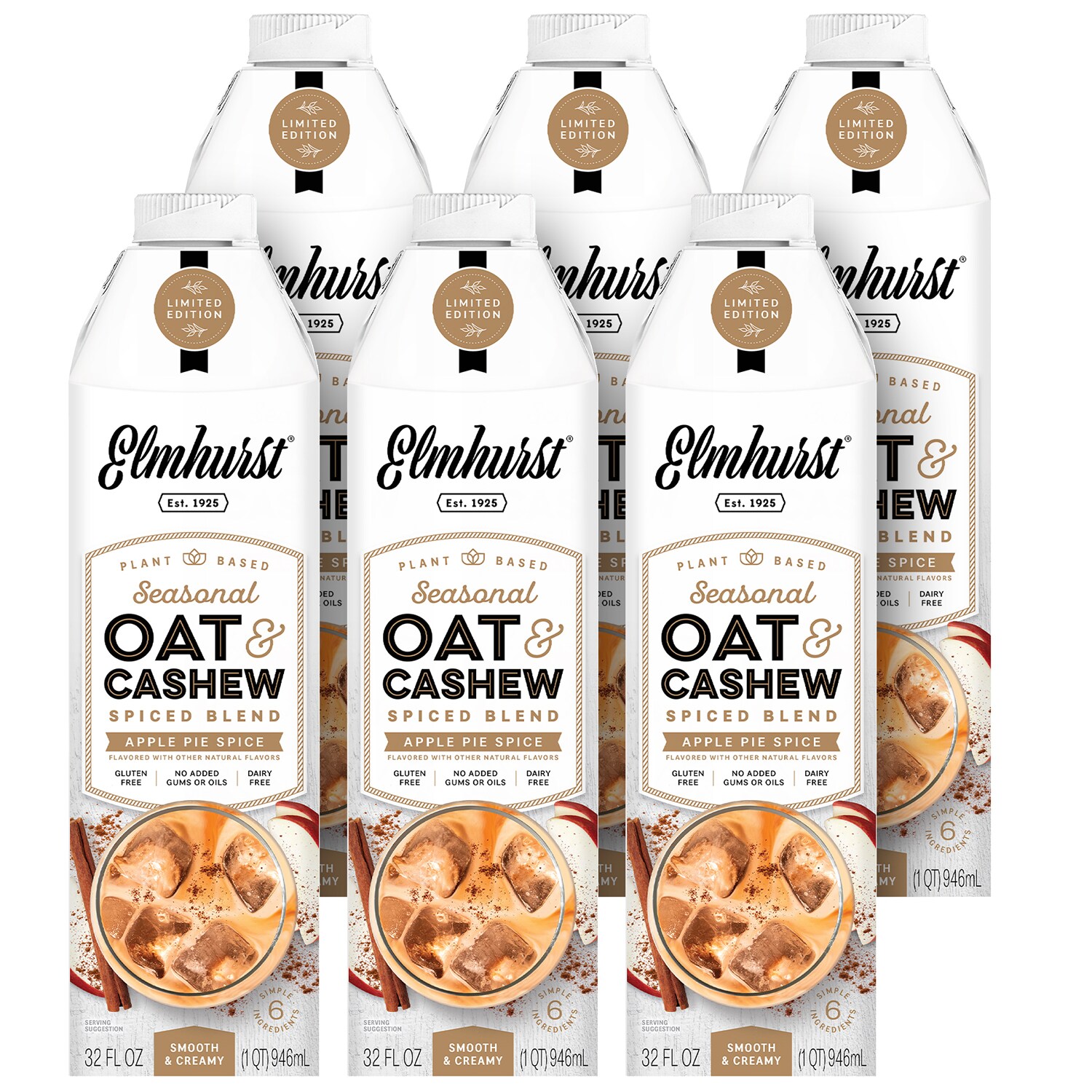 Elmhurst Plant Based Oat & Cashew Spice Blend, Apple Pie Spice, Carton