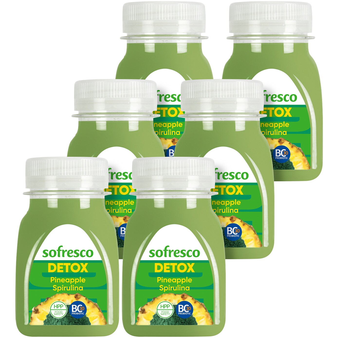 Sofresco Detox Pineapple & Spirulina Shot, Case