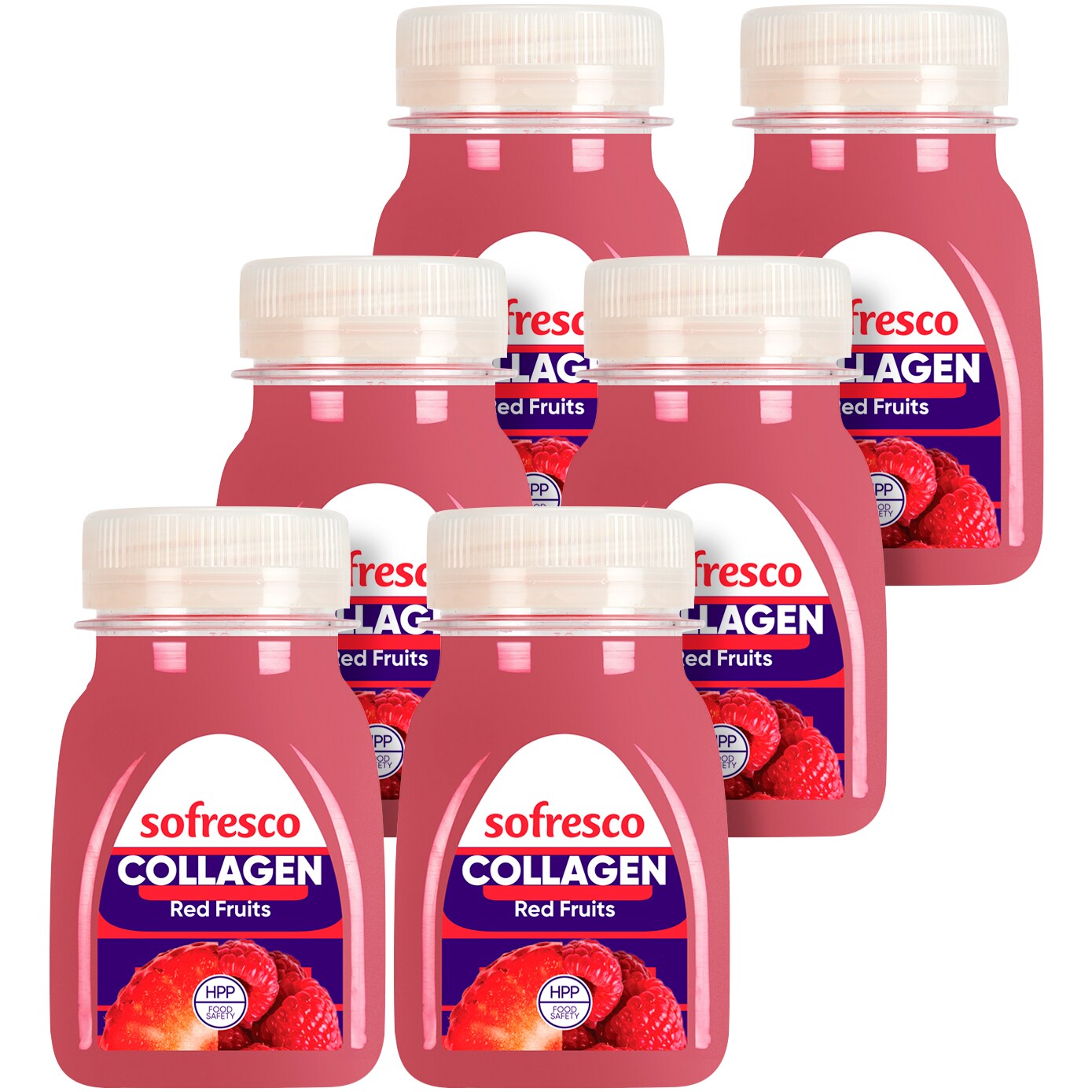 Sofresco Collagen, Red Fruits Shot, Case