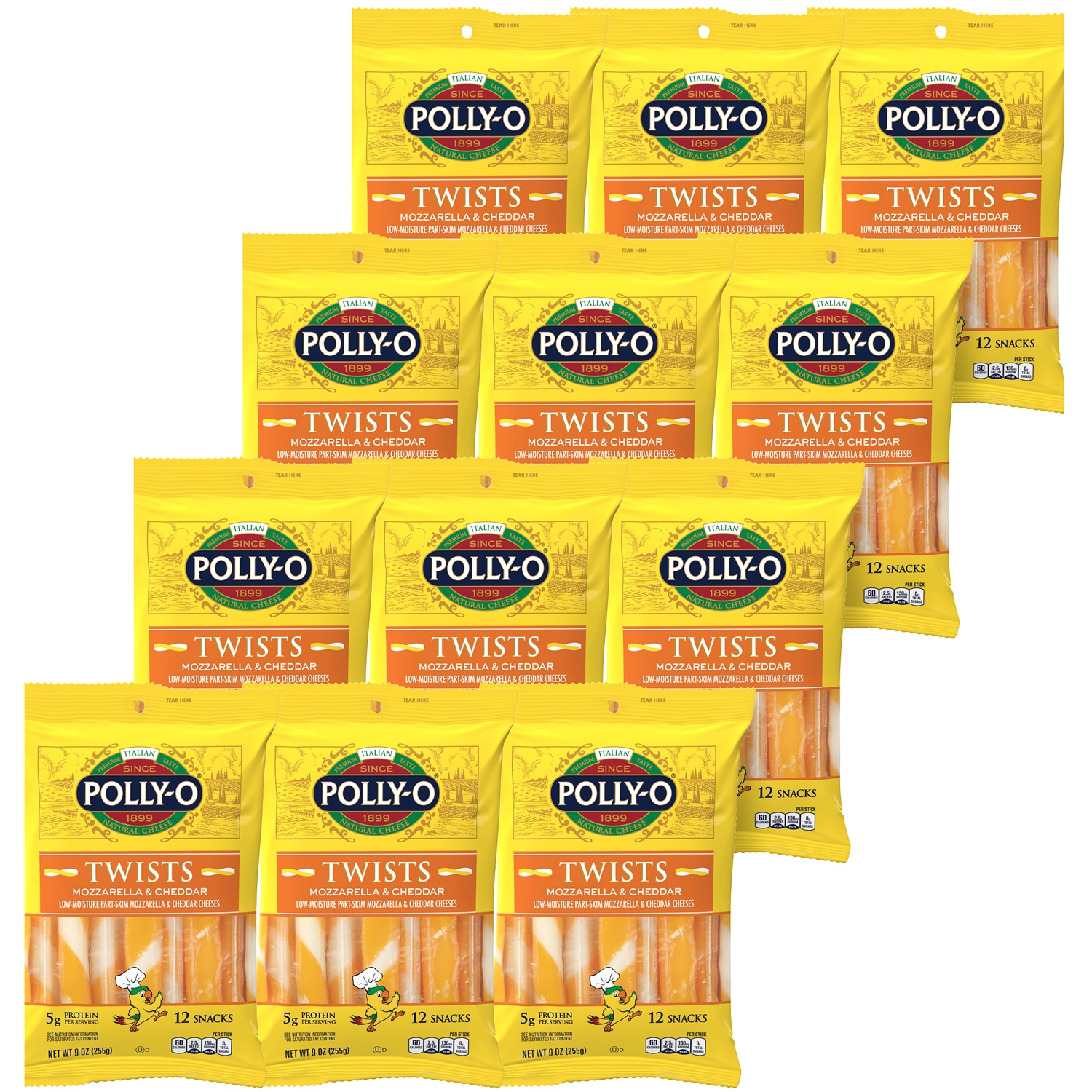 Polly-O Cheese Twists, Mozzarella & Cheddar 