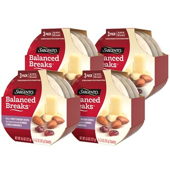 Sargento Balanced Breaks, Natural White Cheddar Cheese with Almonds and Dried Cranberries