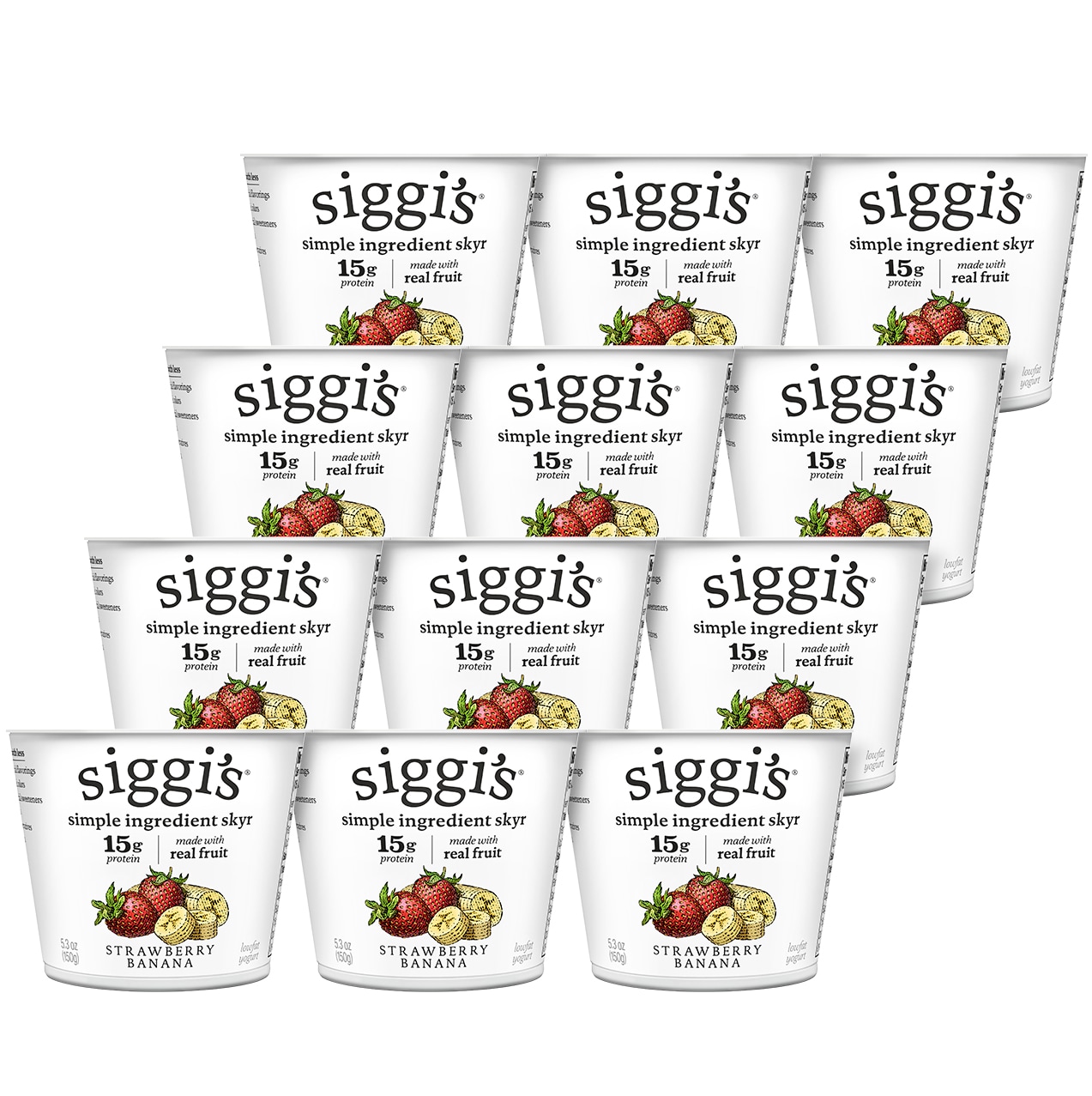 Siggi's Skyr Simple Ingredient Icelandic-Style Strained Low-Fat Yogurt, Strawberry Banana
