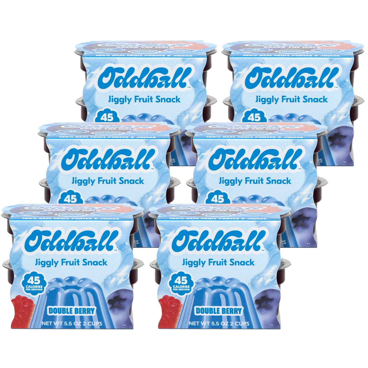 Oddball Jiggly Fruit Snack, Double Berry