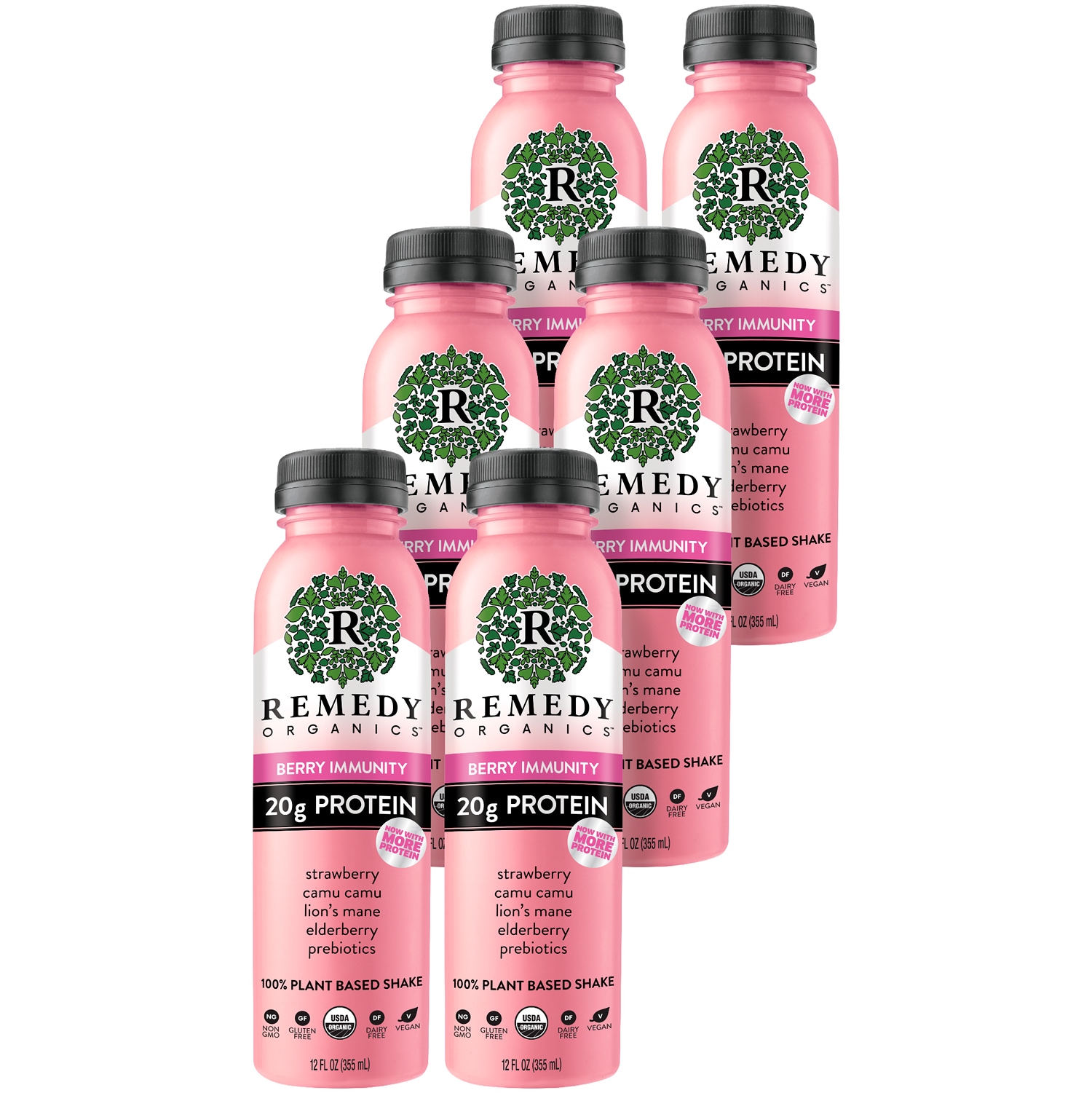 Remedy Organics 100% Plant Based Shake, Berry Immunity, Case