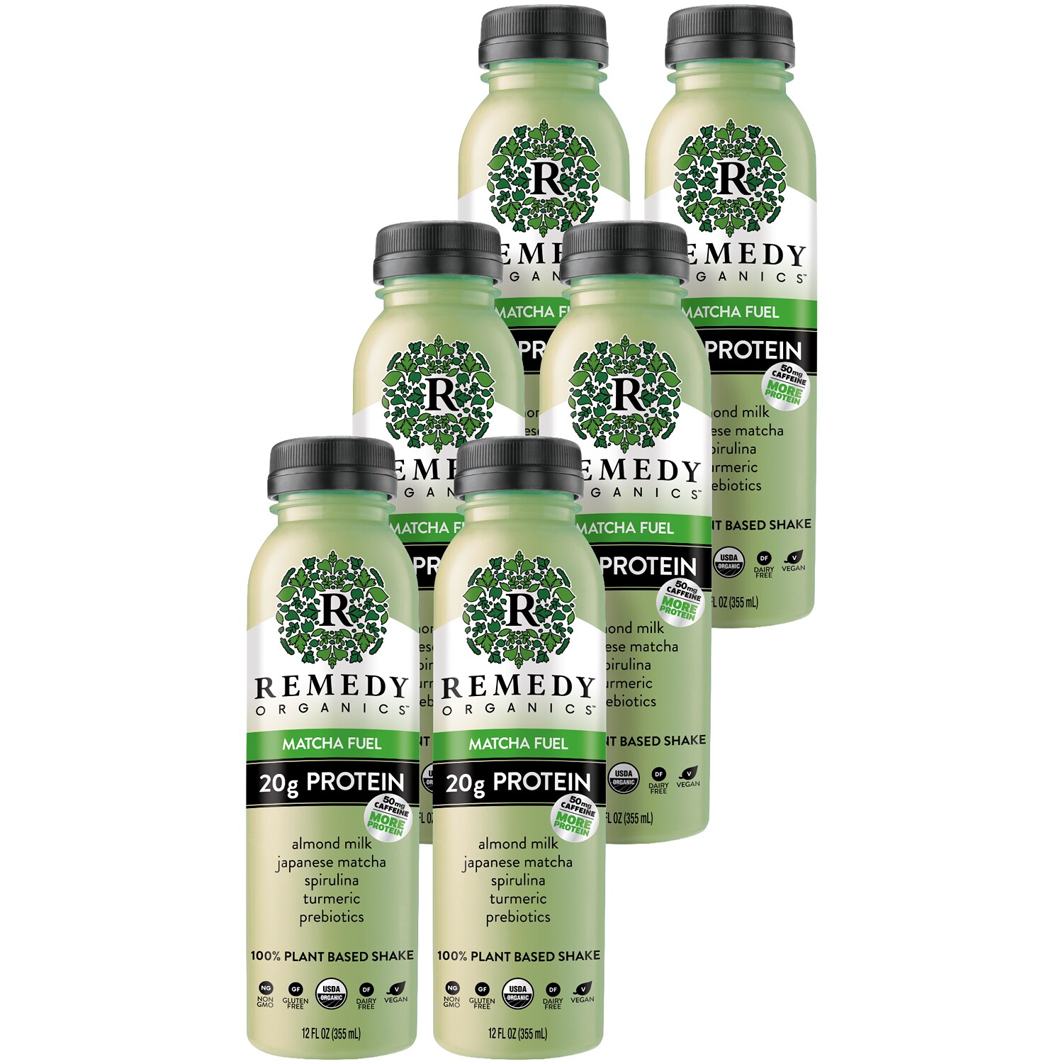 Remedy Organics 100% Plant Based Shake, Matcha Fuel, Case