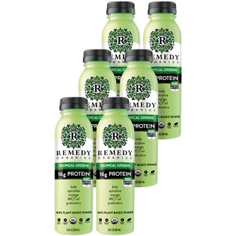 Remedy Organics 100% Plant Based Shake, Tropical Greens, Case