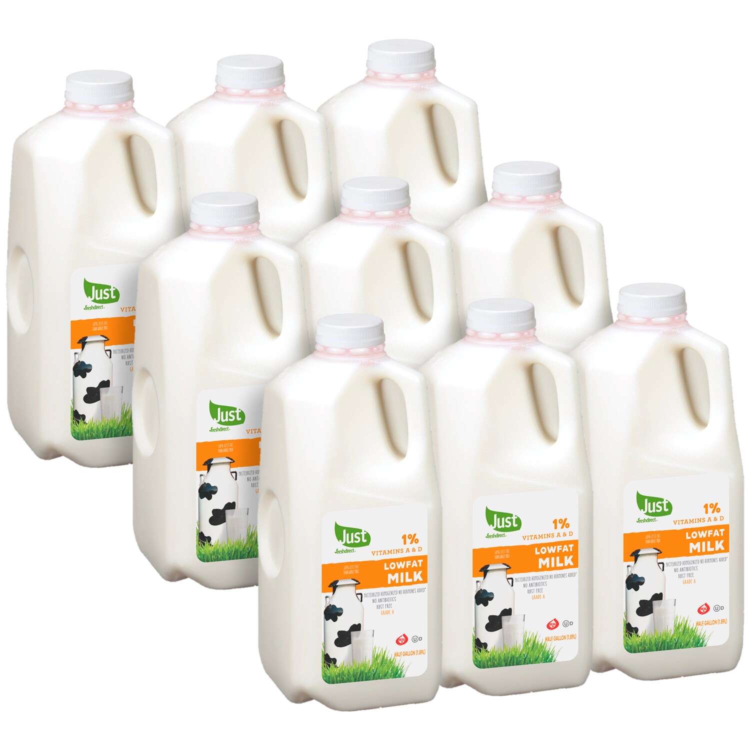 Just FreshDirect 1% Lowfat Milk, Cartons