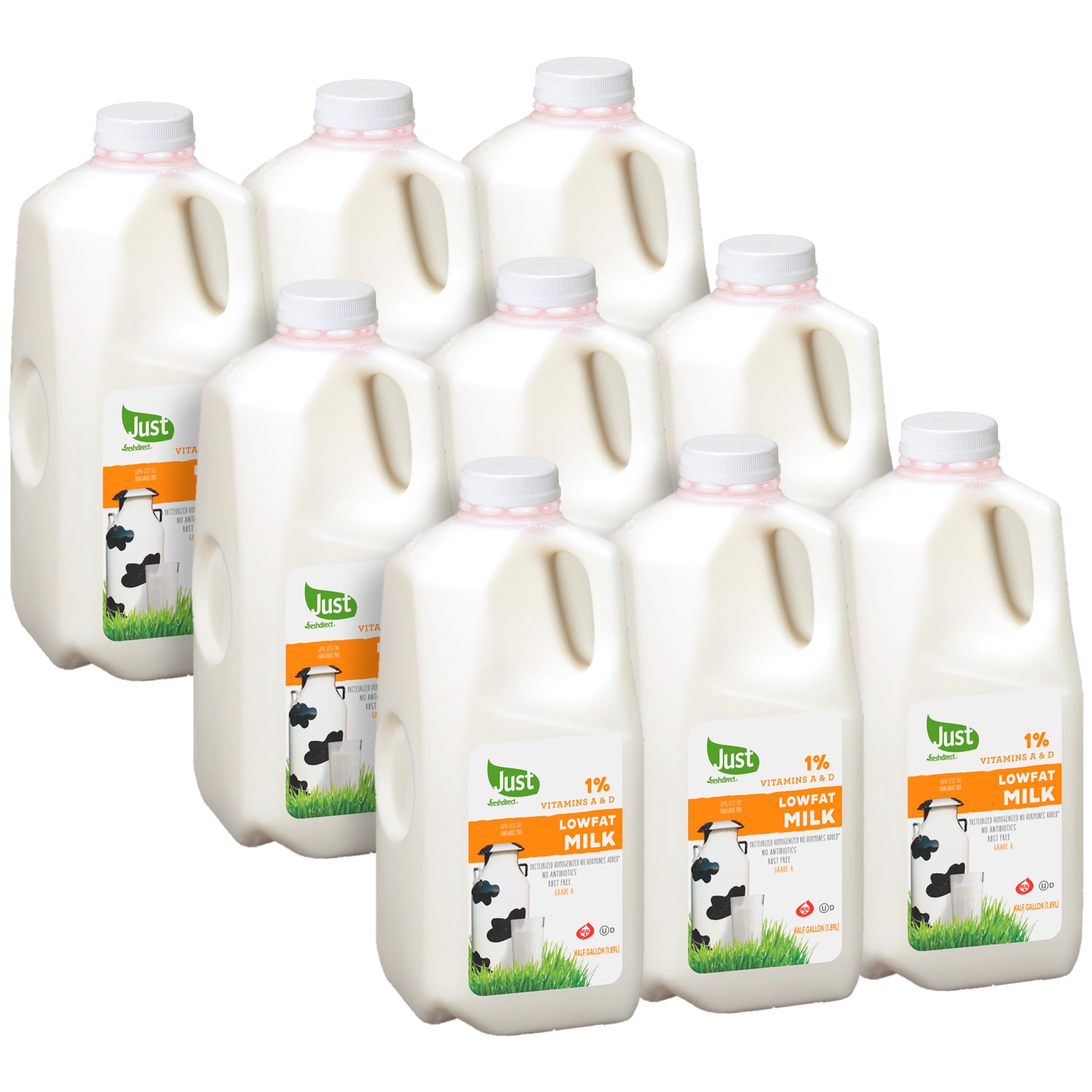 Just FreshDirect 1% Lowfat Milk, Cartons