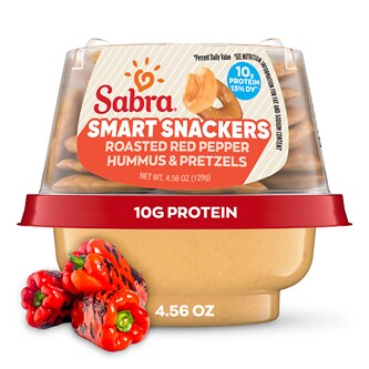 Sabra Snackers, Roasted Red Pepper Hummus & Pretzels