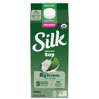 Silk Organic Soymilk, Unsweetened, Carton