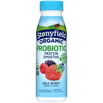 Stonyfield Organic Probiotic Lowfat Yogurt Protein Smoothie, Wild Berry