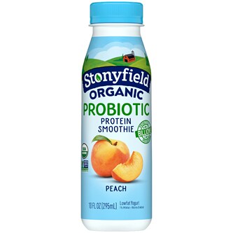 Stonyfield Organic Probiotic Lowfat Yogurt Protein Smoothie, Peach