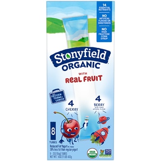 Stonyfield Organic Kids Lowfat Yogurt Tubes, Cherry and Berry