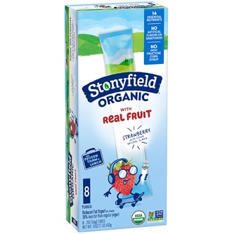 Stonyfield Organic Kids Lowfat Yogurt Tubes, Strawberry